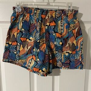 Patagonia Orange and Blue Athletic Shorts